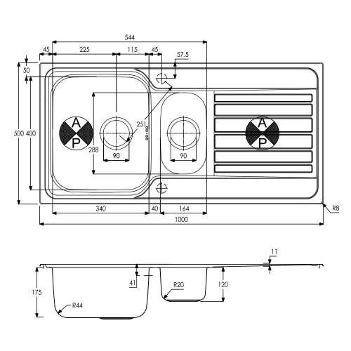 CONNEKT 1.5 Bowl Kitchen Sink