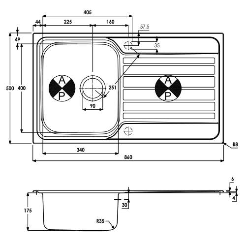 CONNEKT Compact 1.0 Bowl Kitchen Sink