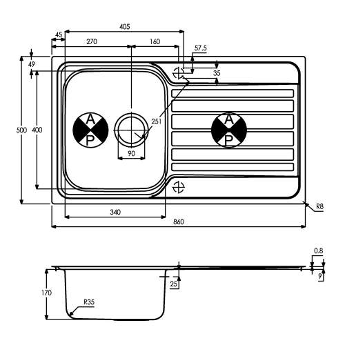 CONNEKT Flush-Fit 1.0 Bowl Kitchen Sink