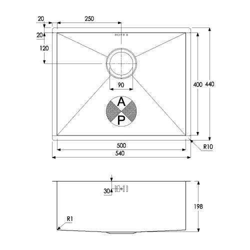 Matrix R0 Large 1.0 Bowl Undermount Kitchen Sink