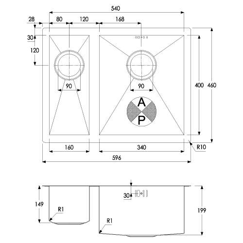 Matrix R0 1.5 Bowl Undermount Kitchen Sink