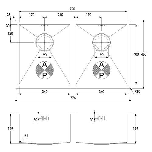 Matrix R0 2.0 Bowl Undermount Kitchen Sink