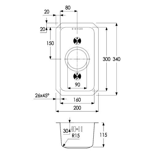 Matrix R25 0.5 Bowl Undermount Kitchen Sink