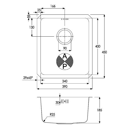 Matrix R25 1.0 Bowl Undermount Kitchen Sink