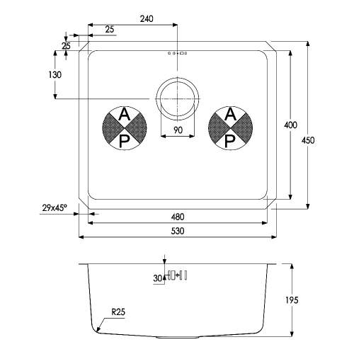 Matrix R25 Large 1.0 Bowl Undermount Kitchen Sink