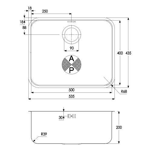 Matrix R50 Large 1.0 Bowl Undermount Kitchen Sink