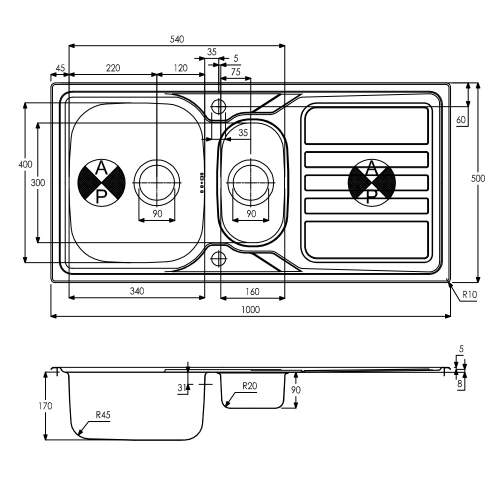 MIKRO 1.5 Bowl Kitchen Sink