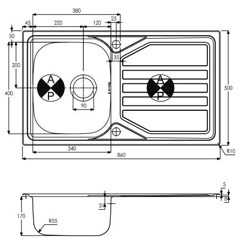 MIKRO Compact 1.0 Bowl Kitchen Sink