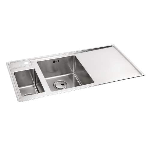 Theorem 1.5 Bowl Offset Drainer Stainless Steel Kitchen Sink