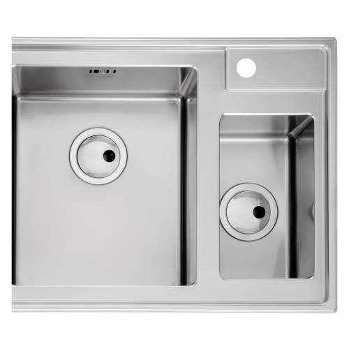 Theorem 1.5 Bowl Offset Drainer Stainless Steel Kitchen Sink