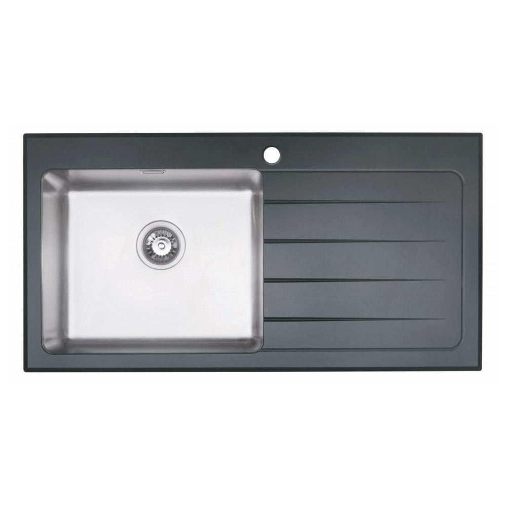 Bluci KubeVetro 1 0 Bowl Black Glass Sink Sinks