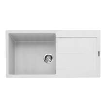 Canis 100 Inset Kitchen Sink With Drainer - Chalk White