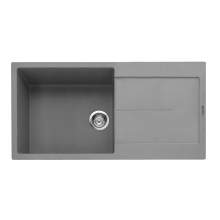 Canis 100 Inset Kitchen Sink With Drainer - Pebble Grey