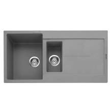 Canis 150 Inset 1.5 Bowl Kitchen Sink With Drainer - Pebble Grey