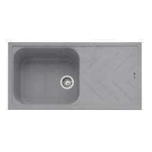 Veis 100 Inset Kitchen Sink With Drainer - Pebble Grey