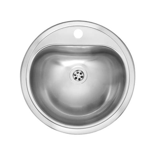 ATLANTIS Circular Inset Kitchen Sink with Tap ledge