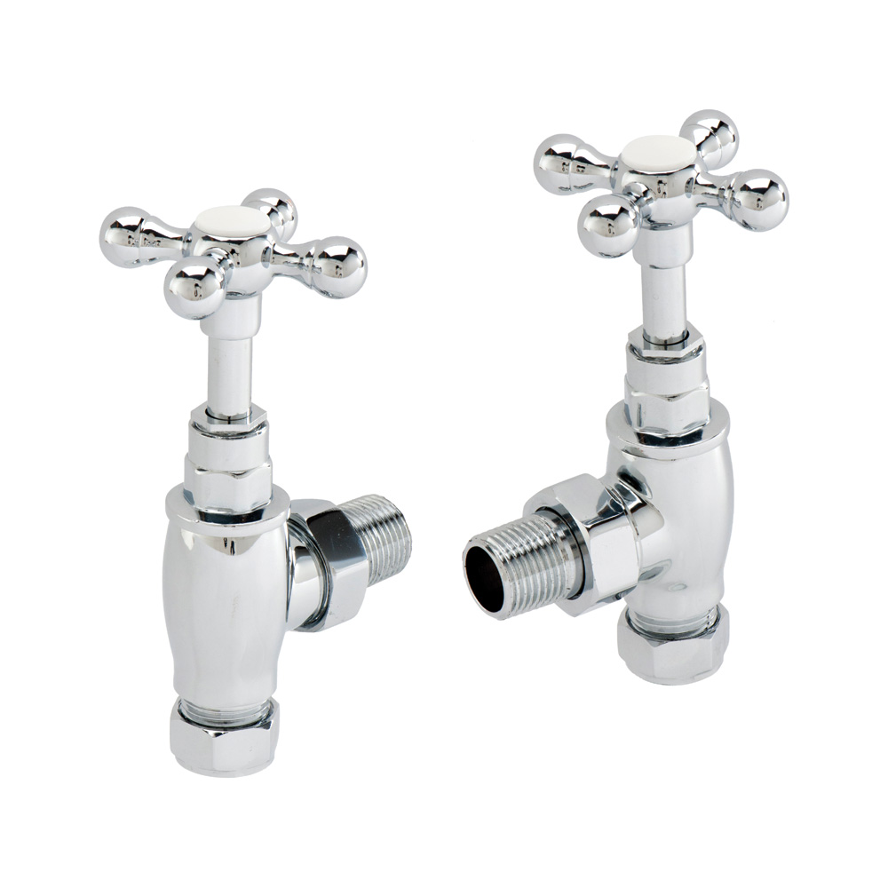 Radiator Valve Set with Cover Plates & Tubes