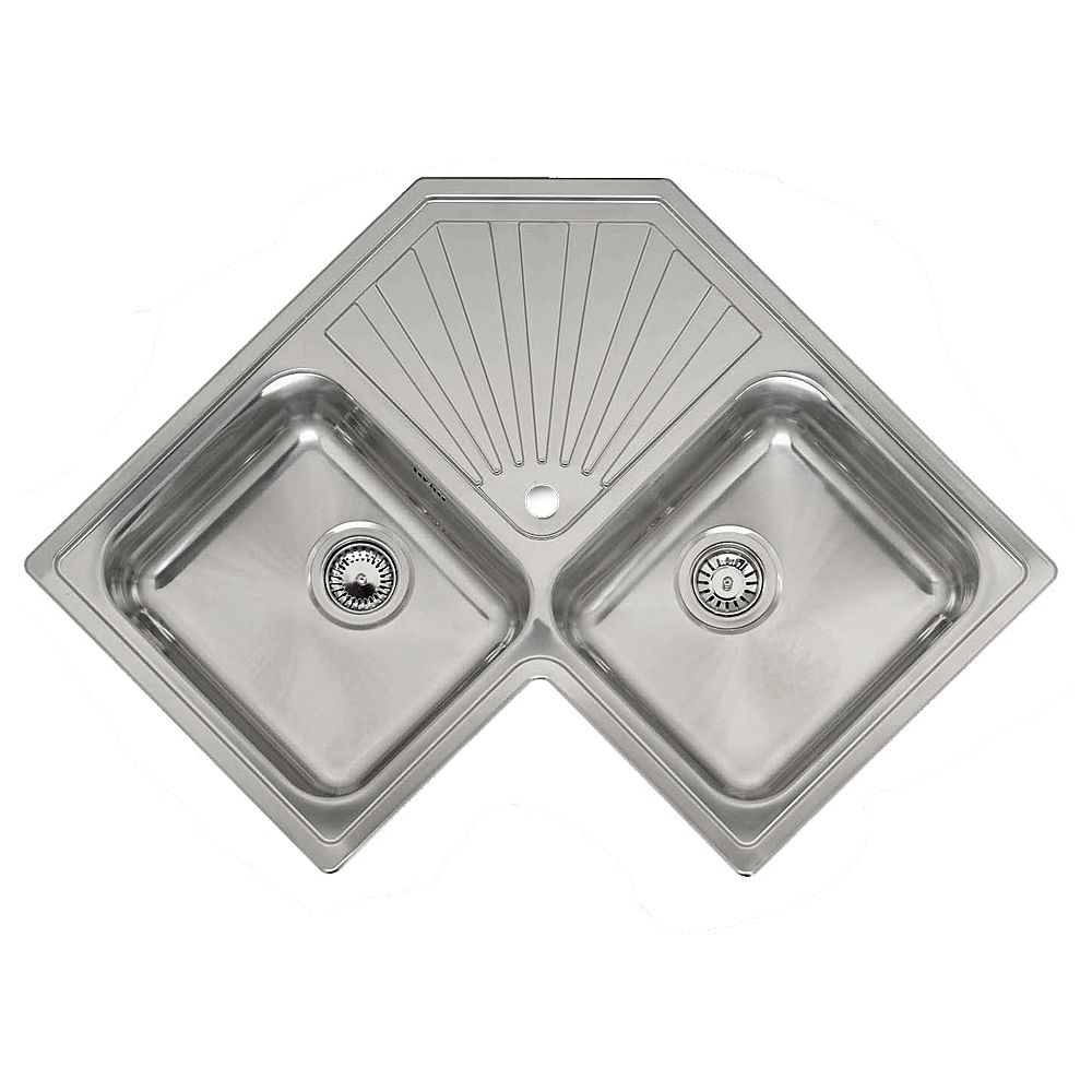 Reginox Montreal Double Bowl Corner Kitchen Sink