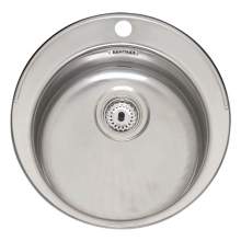 MOSCOW Round Bowl Inset Kitchen Sink with Tap Ledge