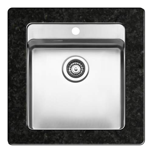 OHIO 40x40 Single Bowl Kitchen Sink With Tap Ledge