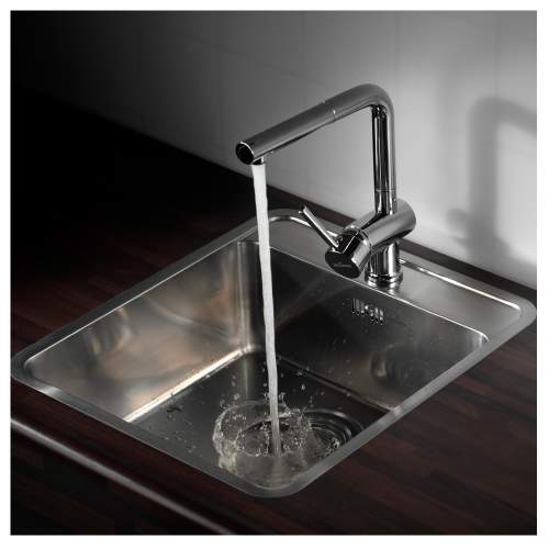 OHIO 40x40 Single Bowl Kitchen Sink With Tap Ledge