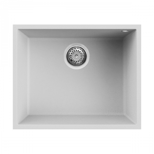 Quadra 105 Undermount 1.0 Bowl Granite Kitchen Sink - White