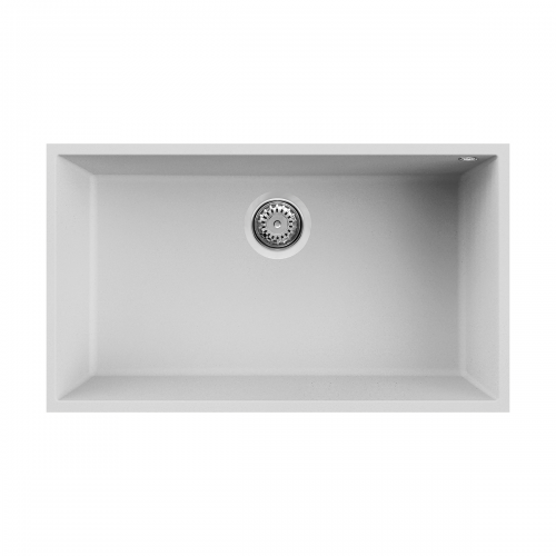Quadra 130 Undermount Large Bowl Granite Kitchen Sink - White