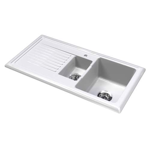 LUX RL301CW Ceramic 1.5 Bowl Kitchen Sink