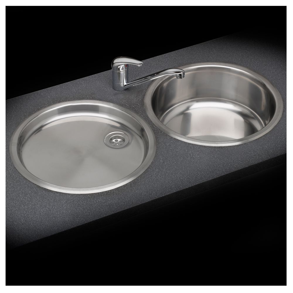 Reginox Round Bowl Sink And Drainer Set, Round Kitchen Sink