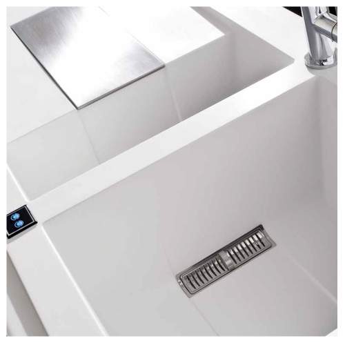 Sirex 475 Electro 1.5 Bowl Inset Granite Kitchen Sink - White