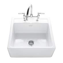 BUTLER 600 Ceramic Sit-On Kitchen Sink with Tap Ledge