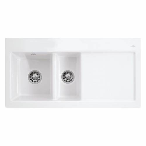 SUBWAY 60 1.5 Bowl Ceramic Kitchen Sink - Ceramic Line