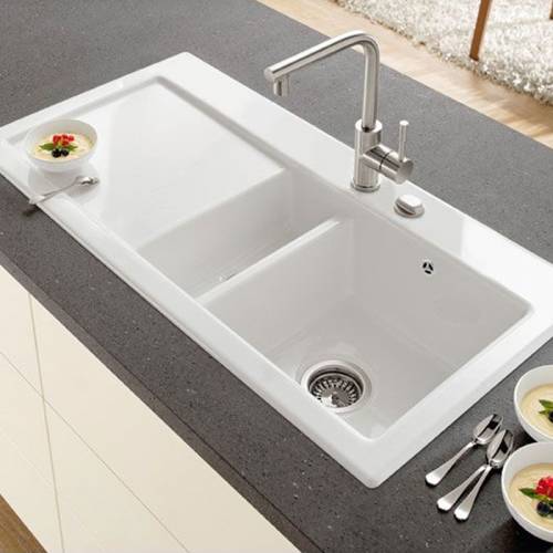 SUBWAY 60 1.5 Bowl Ceramic Kitchen Sink - Ceramic Line