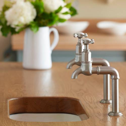 4338 MAYAN Bibcock Deck Mounted Kitchen Tap with Crosshead Handles