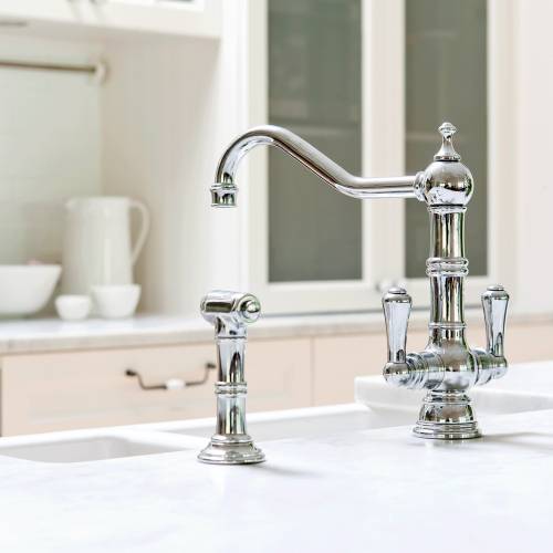 4766 Twin Lever Kitchen Tap with Rinse