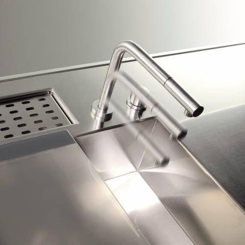LOGIC 2 Hole Kitchen Mixer Tap, 3 Positions with Pull-Out Rinse