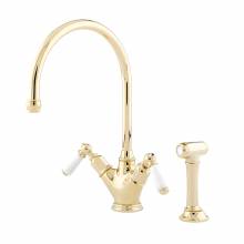 4367 MINOAN Mixer Kitchen Tap with Lever Handles and Rinse