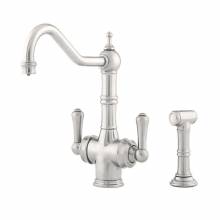 1570 AQUITAINE Dual Lever Filtration Mixer Tap with Rinse in Pewter