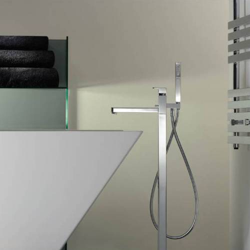 FERVOUR Floor Standing Bath Filler Tap with Shower Handset