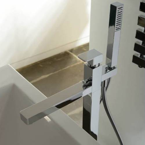 FERVOUR Floor Standing Bath Filler Tap with Shower Handset