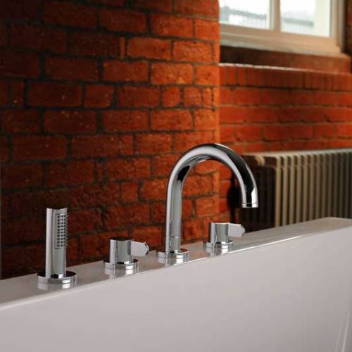 BLISS Thermostatic Deck Mounted 4 Hole Bath Shower Mixer Tap