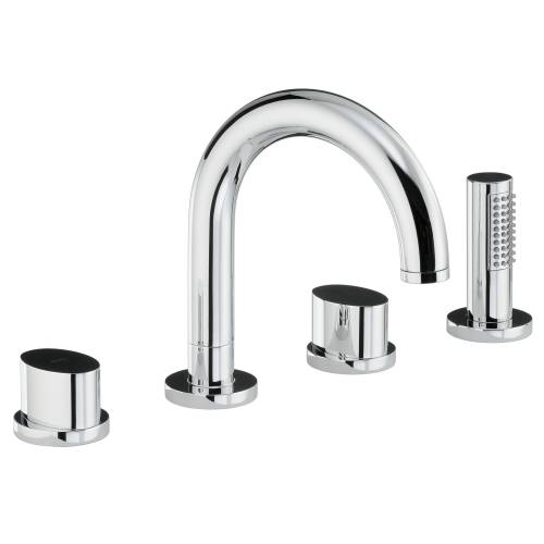DEBUT Thermostatic Deck Mounted 4 Hole Bath Shower Mixer Tap