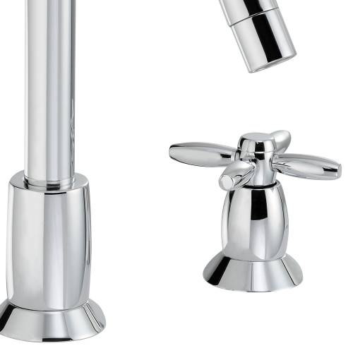 Opulence Deck Mounted 3 Hole Basin Mixer Tap