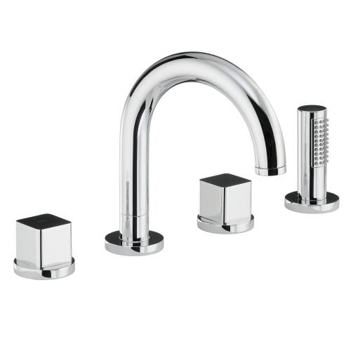 RAPPORT Thermostatic Deck Mounted 4 Hole Bath Shower Mixer Tap