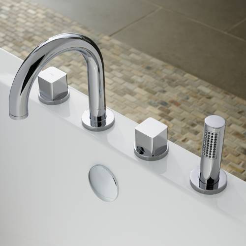 RAPPORT Thermostatic Deck Mounted 4 Hole Bath Shower Mixer Tap