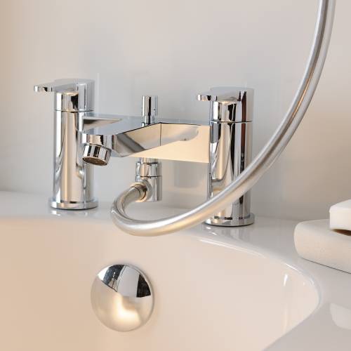 DEBUT Deluxe Deck Mounted Bath Shower Mixer with Sliding Rail Kit