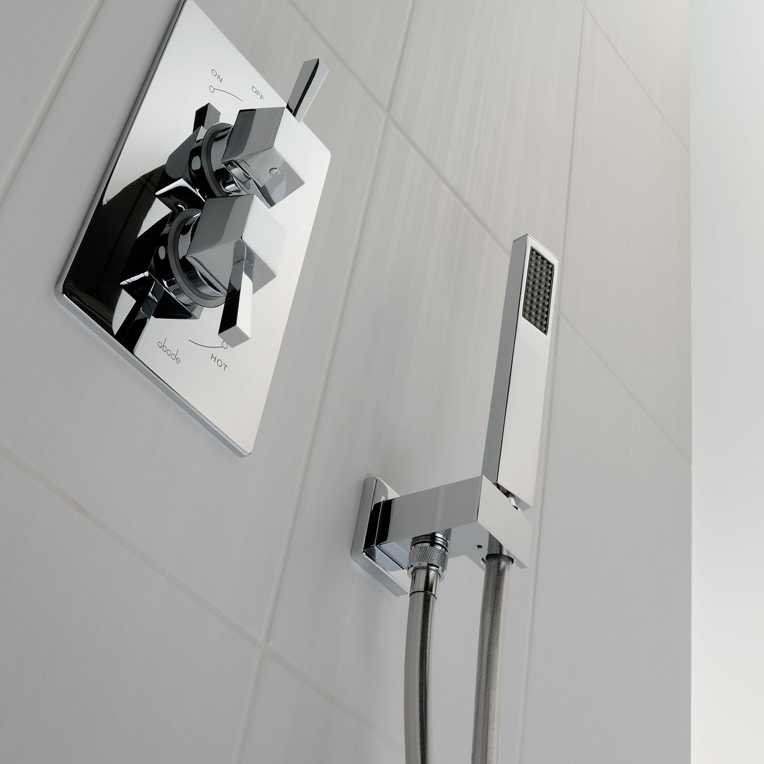 Abode AB2453 Square Combined Wall Outlet & Handshower & Bracket Sinks