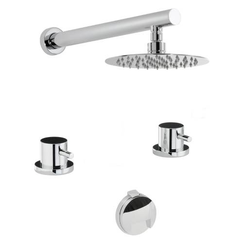 HARMONIE Thermostatic 2 Hole Bath Overflow Filler Kit & Wall Mounted Shower