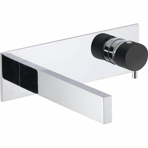 Cyclo Wall Mounted Basin Mixer Tap - Black/Chrome