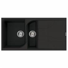 Ego 475 1.5 Bowl Inset Granite Kitchen Sink - Black